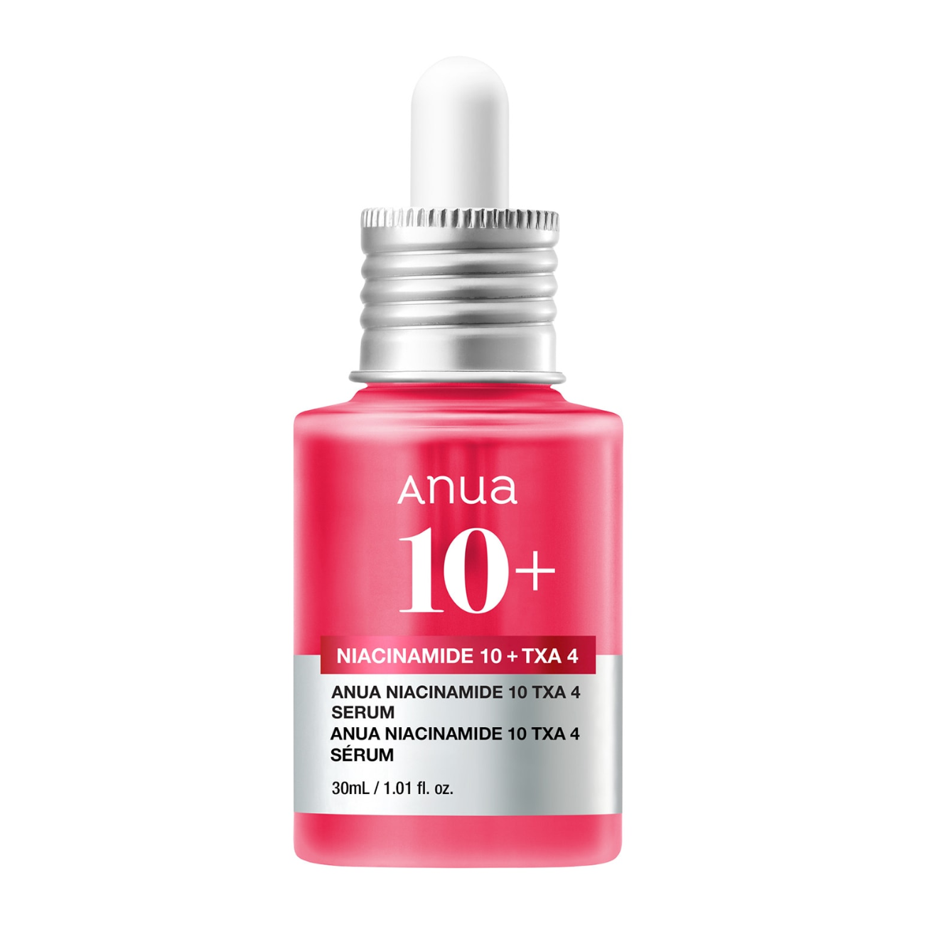 Sérum Anua niacinamide 10% + acide tranexamique 4%. Unifie le teint, réduit taches et pores dilatés. Le best-seller anti-pigmentaire de la K-beauty.