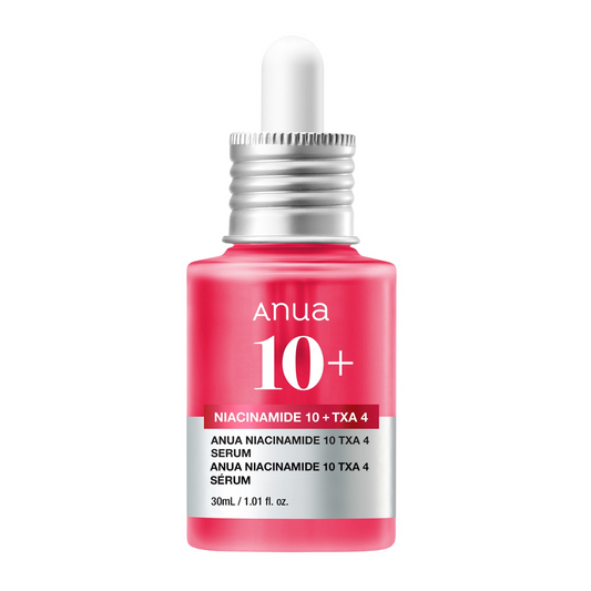 Sérum Anua niacinamide 10% + acide tranexamique 4%. Unifie le teint, réduit taches et pores dilatés. Le best-seller anti-pigmentaire de la K-beauty.