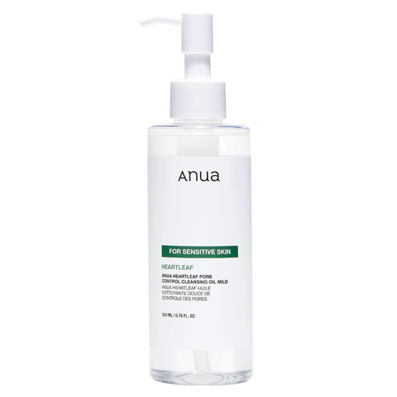 Huile nettoyante Anua au heartleaf. Désincruste les pores, élimine sébum et maquillage sans résidu. Double nettoyage K-beauty peaux grasses.
