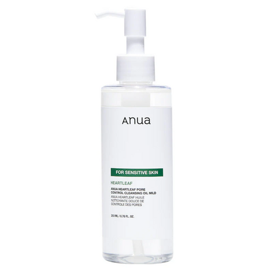 Huile nettoyante Anua au heartleaf. Désincruste les pores, élimine sébum et maquillage sans résidu. Double nettoyage K-beauty peaux grasses.