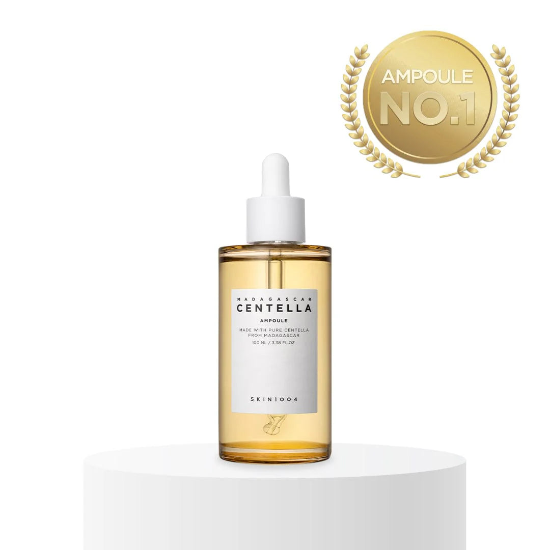 Ampoule concentrée pure centella asiatica Madagascar. Calme rougeurs, répare la barrière cutanée. Le soin d'urgence K-beauty pour peaux réactives.